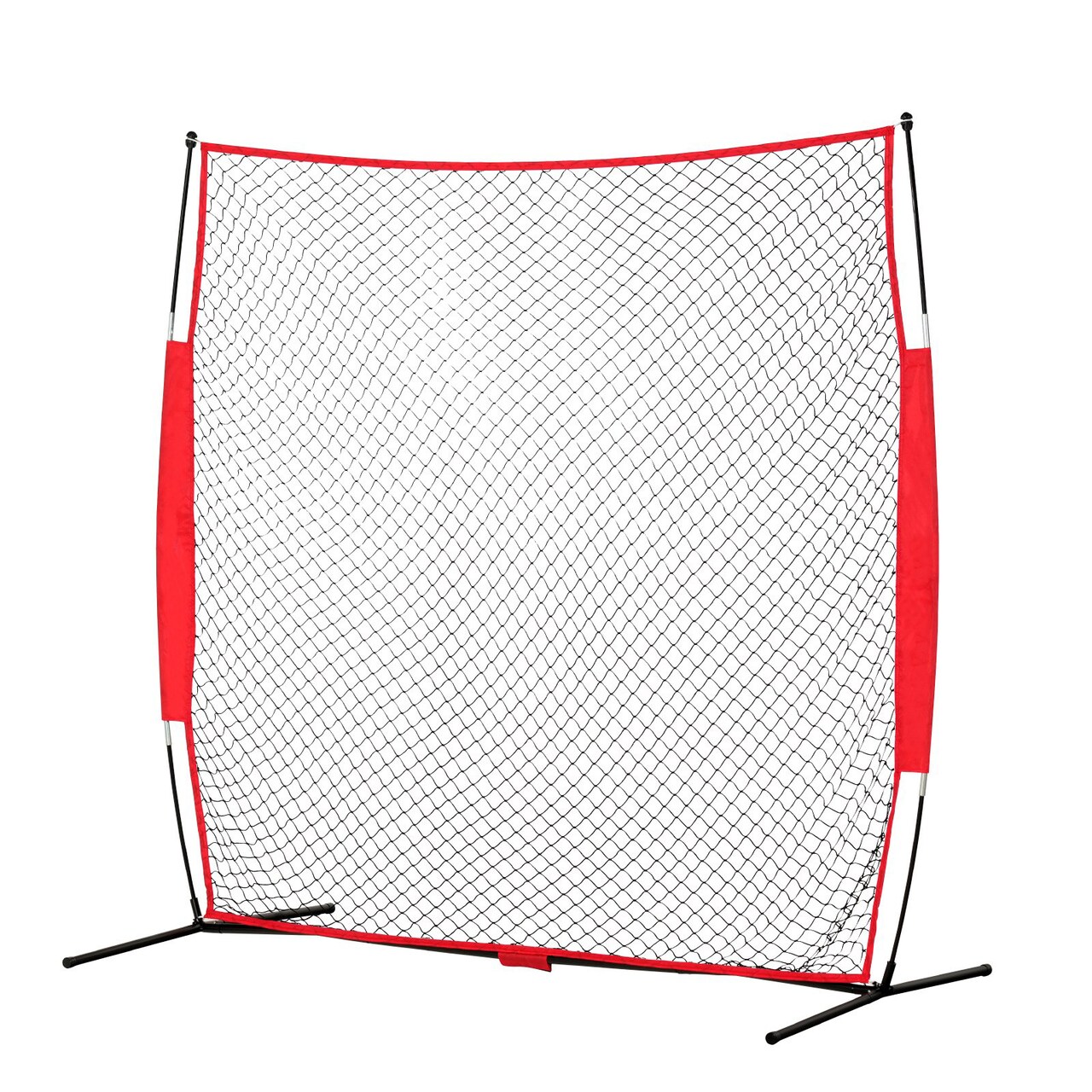 Portable Ball Barrier Net with 7-Ply Reinforced Mesh and Powder-Coated Steel Frame Included Stakes
